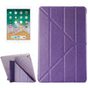 For iPad 9.7 (2018) & iPad 9.7 (2017) & iPad Air Silk Texture Horizontal Deformation Flip Leather Case with Three-folding Holder(Purple)