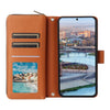 For Samsung Galaxy A34 Nine-card Slots Zipper Wallet Bag Leather Phone Case(Brown)