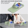 For Samsung Galaxy Z Flip6 5G Spring Rubber Chain Card Slot PC Folding Phone Case with Stand(Light Green)