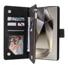 For Samsung Galaxy S25 Ultra 5G Multifunctional Frosted Zipper Wallet Leather Phone Case(Black)