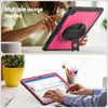 For Samsung Galaxy Tab A9+ Honeycomb Hand Grip Turntable Stand Tablet Case(Rose Red)