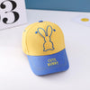 C0477 Cartoon Long-Eared Rabbit Pattern Baby Baseball Hat Children Peaked Cap, Size: 50cm Adjustable(Yellow Top Blue Brim)