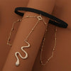 BT192-1 Elastic Snake Long Anklet Body Chain Accessories(Silver)