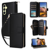 For Samsung Galaxy A25 Nine-card Slots Zipper Wallet Bag Leather Phone Case(Black)