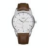 YAZOLE 427 Men Fashion Business PU Leather Band Quartz Wrist Watch, Luminous Points (White Dial + Brown Strap)