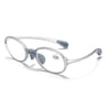 Portable Magnifying Glass Presbyopic Glasses Silicone Anti-Blue Light Reading Glasses, Degree: +350(Light Gray)