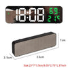 671  Mirror Screen Digital LED Alarm Clock USB Plug-in/Battery Dual-use With Temperature/Humidity Display(Black Shell White Green)