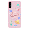 For iPhone XS Max Skin Feeling Jelly TPU Hybrid PC Phone Case(Planet Pink)