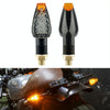 2 PCS KC025 Motorcycle 14LED Turn Signal Light(Lattice Shell + Transparent Black Lenses)