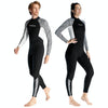 DIVE & SAIL 3mm Warm One-Piece Long Sleeve Wetsuit Thickened Winter Swimming And Surfing Suit, Size: L(Female Black)