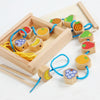 Monki Children Wooden Fruits Beads Building Blocks Wearing Rope Game Puzzle Toys