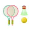 1 Pair Children Badminton Tennis Racket Outdoor Sports With Two Balls(Pink Green)