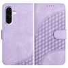 For Samsung Galaxy A36 5G Elephant Head Embossed Phone Leather Case with Lanyard(Light Purple)