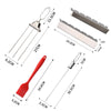 6pcs /Pack 1 Way Skewer Stainless Steel BBQ Skewers Semi-Automatic Barbecue Fork