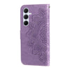 For Samsung Galaxy A36 5G / A56 5G Seven-petal Flowers Embossing Leather Phone Case(Light Purple)