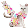 Cat Recovery Suit, S (Donut Print) - Breathable Cotton, Post-Surgery/Spay Wear