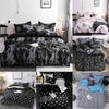 Luxury Bedding Black Marble Pattern Set Sanded Printed Quilt Cover Pillowcase, Size:200x230cm(Marble - Black)
