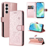 For Samsung Galaxy A26 5G Global Cat Bee Embossing Pattern Shockproof Leather Case(Rose Gold)