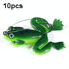 HENGJIA FO100 10pcs Anti-Hanging Bottom Floating Frog Black Fish Fake Bait Thunder Frog Bait, Size: 6cm 5g(Dark Green)