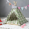 Green Leaf Pet Tent Bed - Large (60x60x70cm) with Cushion