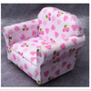 1:12 Doll House Vintage Strawberry Sweetheart Single Mini Sofa Toy(Pink)