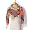 Autumn & Winter Fringed Scarf Plaid Square Scarf Thickening Ladies Shawl, Size:145cm(LS-08 Red Yellow)
