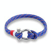 Navy Style Sport Camping Parachute Cord Survival Bracelet with Stainless Steel Shackle Buckle(Red)