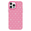 For iPhone 13 Pro Max Skin Feeling Jelly TPU Hybrid PC Phone Case(Polka Dot Rose Red)