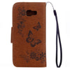 For Galaxy A3 (2017) / A320 Butterflies Embossing Horizontal Flip Leather Case with Holder & Card Slots & Wallet & Lanyard (Brown)