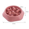 Coral Pink Slow Feeder Dog Bowl | Anti-Gulping Pet Bowl