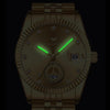FNGEEN 7010 Middle-Aged and Elderly Men Luminous Calendar Quartz Watch(Between Gold Golden Surface)
