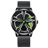 FNGEEN L001 Motorcycle Element Rotating Hub Metal Men Watch(Black Net Black Steel Green Surface)