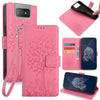 For Asus Zenfone 8 Flip Tree & Deer Embossed Leather Phone Case(Pink)