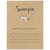 Zodiac Signs Necklace Electroplate Alloy Short Chain Jewelry, Style: Scorpio Silver