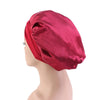 TJM-301-1 Faux Silk Adjustable Stretch Wide-Brimmed Night Hat Satin Ribbon Round Hat Shower Cap Hair Care Hat, Size: Free Size(Royal Blue)