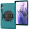 For Samsung Galaxy Tab S7 FE 12.4 inch T730 360 Degree Rotation PC+TPU Protective Cover with Holder & Hand Strap(Light Blue)