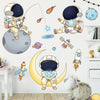 2pcs /Set 30x90cm Children Room Astronaut Wall Stickers Kindergarten Cosmic Stars Cartoon Background Wallpaper