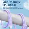 USAMS US-SJ566 Lithe Series 1.2m Type-C to 8 Pin PD 20W Fast Charging Cable with Light(Purple)