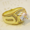 Fashion Businessman 18K White Gold Plated + AAA Zircon Men Diamond Ring, Size: 12, Diameter: 21.4mm, Perimeter: 67.2mm