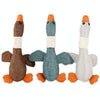 Bite-Resistant Goose Dog Toy, Brown - Durable Plush Squeaky Toy