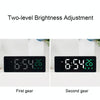 0715 Voice-activated LED Mute Date Temperature Display Electronic Clock(Black Shell Blue Light)