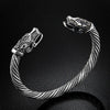 Men Wristband Cuff Dragon-Head Viking Bracelet Jewelry Fashion Accessories(Antique Silver Plated)