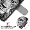 For Alcatel 1SE (2020) Coloured Drawing Cross Texture Horizontal Flip PU Leather Case with Holder & Card Slots & Wallet & Lanyard(Black White Lion Head)