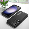 For Samsung Galaxy S24+ / S25+ 5G Rugged PC Hybrid Silicone Phone Case with Holder(Black)