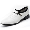 Men Set Business Dress Shoes PU Leather Pointed Toe Oxfords Shoes, Size:40(White)