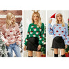 Autumn and Winter Christmas Ladies Sweater Sheath Knit Top, Size: S(Pink)