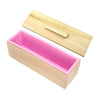 1200ml DIY Handmade Soap Mold Rectangular Wooden Box Cold Soap Mold, Specification: Wooden Box+Pink Toast Mold+Cover