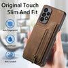 For Samsung Galaxy A22 5G Retro Leather Zipper Wallet Back Phone Case(Brown)