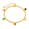 OPK GZ190 Stainless Steel Double Chain Stacking Butterfly Small Accessory Anklets(Gold)