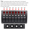 3Pin 8 Way Switches Combination Switch Panel with Light and Projector Lens for Car RV Marine Boat